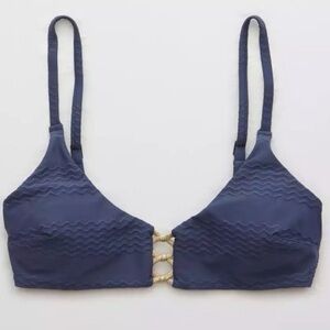 New Aerie Jacquard Knot Front Scoop Bikini
